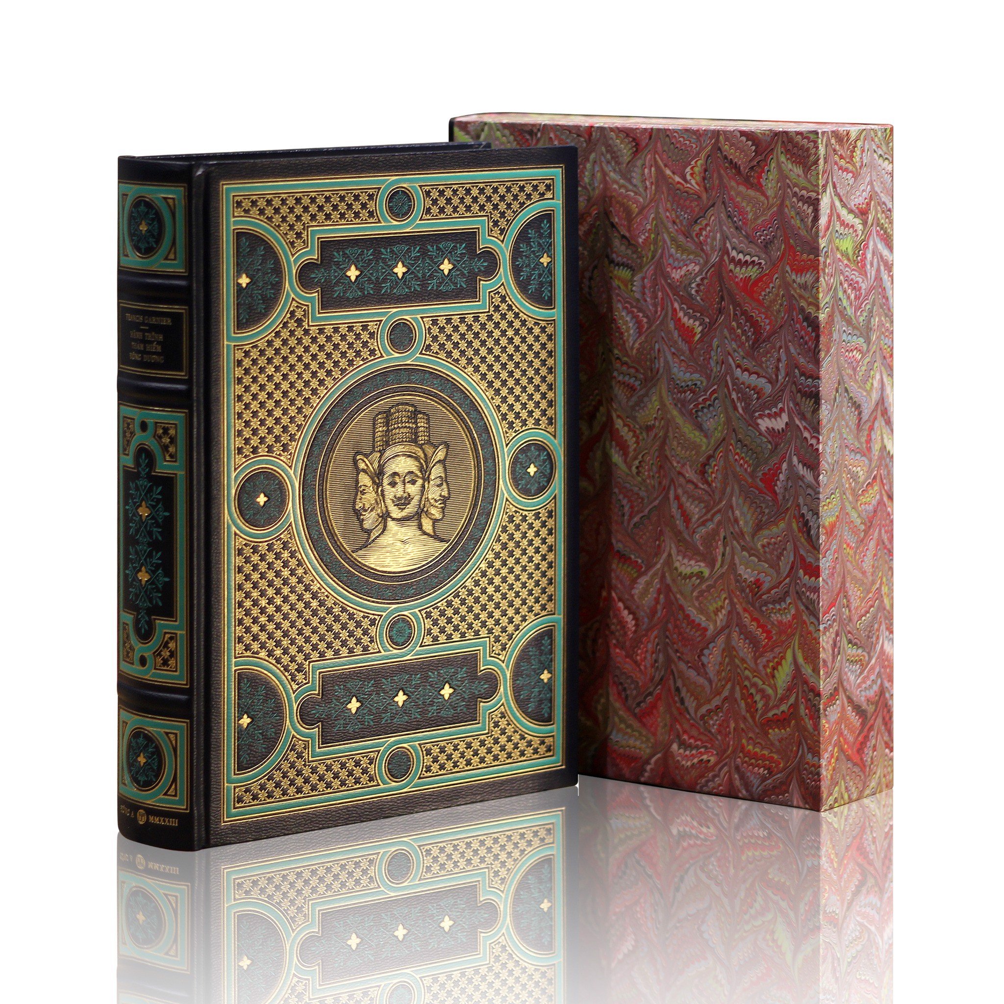 hành trình thám hiểm đông dương - ấn bản giới hạn - bìa da - màu xanh - Ảnh 10