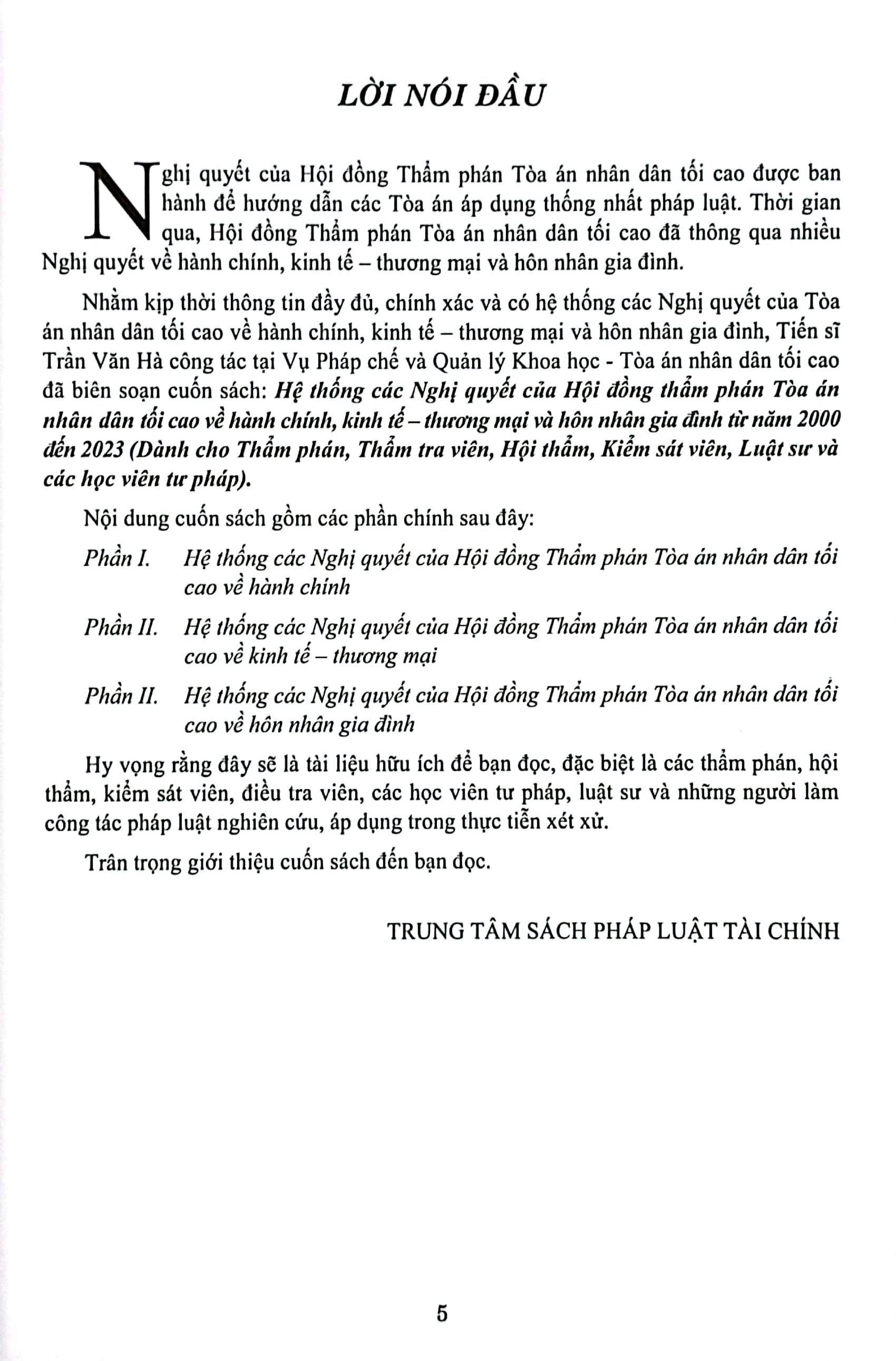 hệ thống các nghị quyết của hội đồng thẩm phán tòa án nhân dân tối cao về hành chính, kinh tế-thương mại và hôn nhân gia đình từ năm 2000 đến 2023 (dành cho phẩm phán, thẩm tra viên, hội thẩm, kiểm soát viên, luật sự và các học viên tư pháp) - Ảnh 5