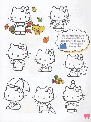 hello kitty - rèn luyện khả năng nhận biết (tô màu) - Ảnh 4