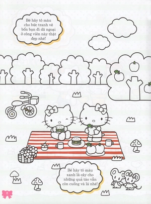 hello kitty - rèn luyện khả năng nhận biết (tô màu) - Ảnh 9