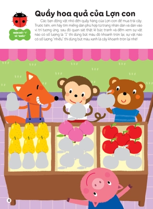 hình dán thông minh giúp bé làm quen với toán học - quầy hoa quả của lợn con - Ảnh 6