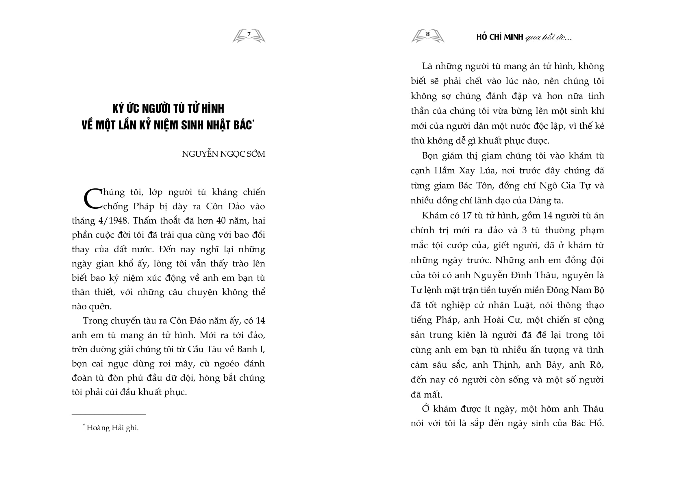 Hồ Chí Minh Qua Hồi Ức Của Những Cựu Tù Chính Trị Côn Đảo - Ảnh 8