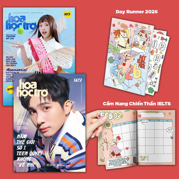 Hoa Hoc Tro - So 1473 - H2Tet Binh Ngo 2026 - No Nuc Diem Hen Mua Xuan Tai Truong Hoc Gen Z - Tang Kem Phu Kien Day Runner 2026 + Cam Nang Chien Than IELTS