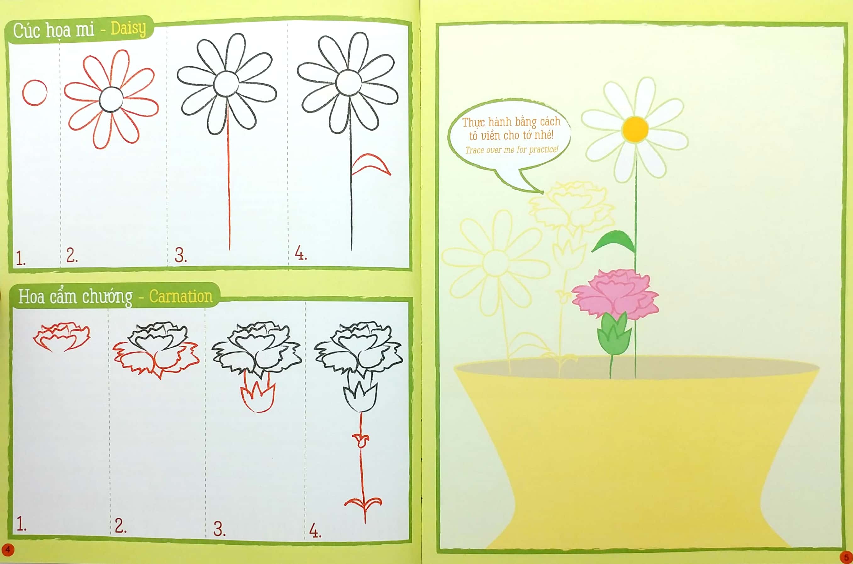 họa sĩ tí hon - learn to draw... flower garden! - nào, ta cùng học vẽ… khu vườn hoa! - Ảnh 3