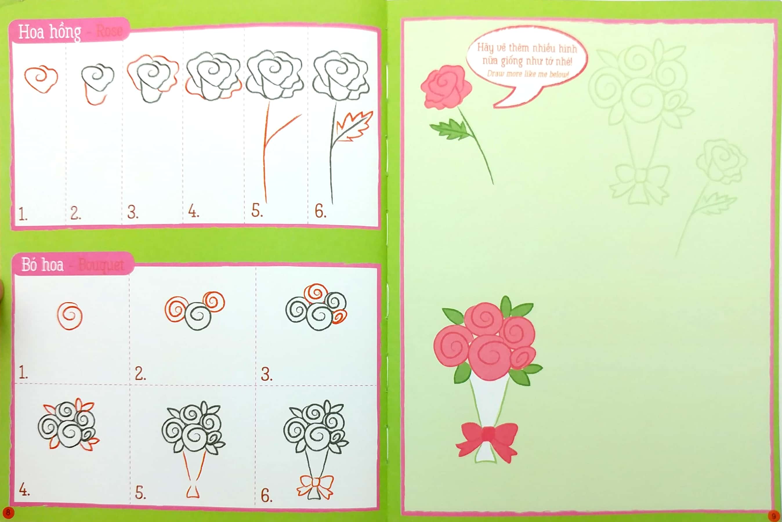 họa sĩ tí hon - learn to draw... flower garden! - nào, ta cùng học vẽ… khu vườn hoa! - Ảnh 5