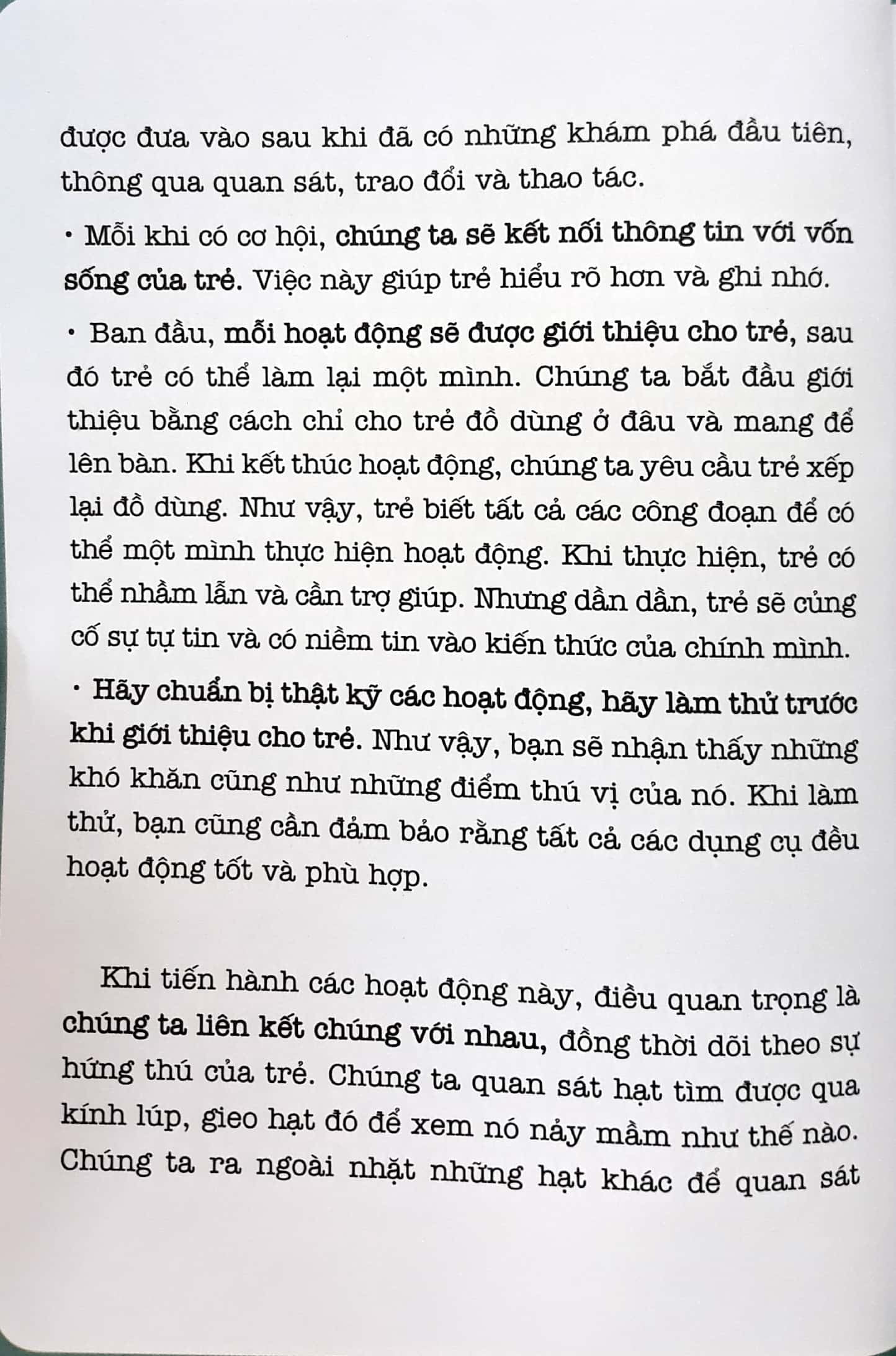 học montessori để dạy trẻ theo phương pháp montessori - 100 hoạt động montessori: con không muốn làm cây trong lồng kính - Ảnh 9
