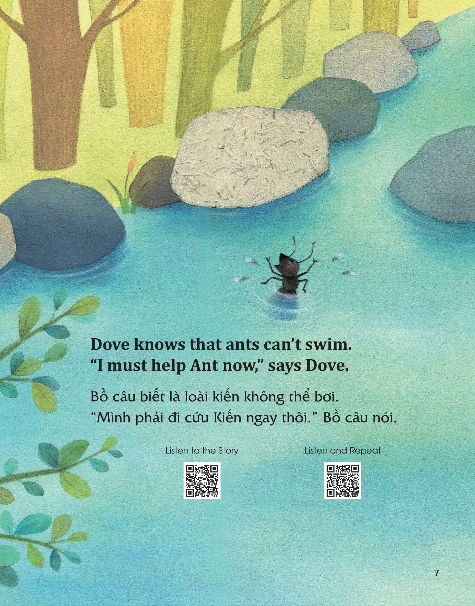 học tiếng anh cùng truyện ngụ ngôn aesop - kiến và bồ câu - the ant and the dove - Ảnh 8
