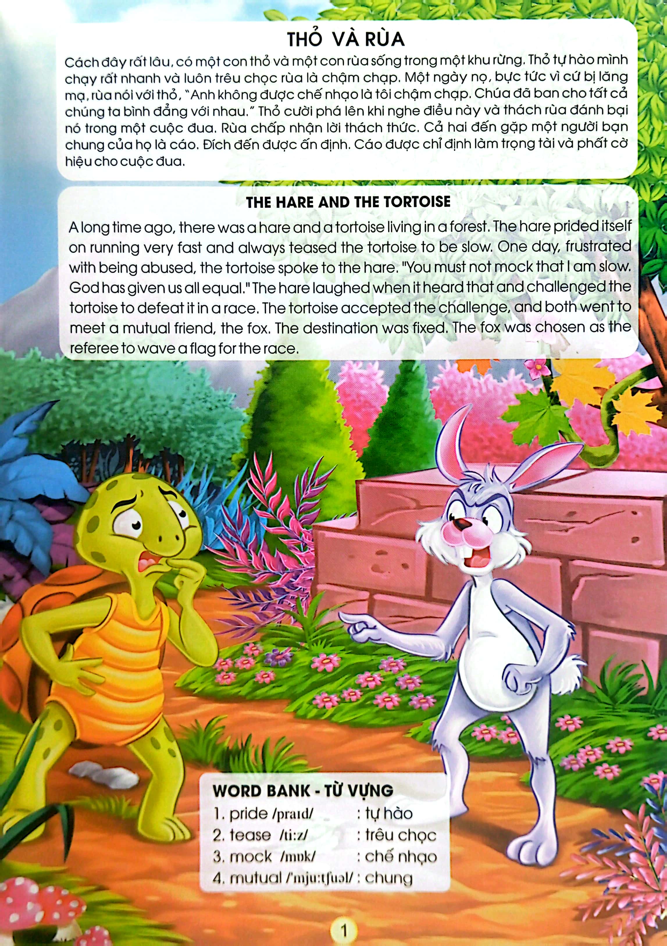 học tiếng anh song ngữ qua truyện ngụ ngôn - thỏ và rùa - Ảnh 3