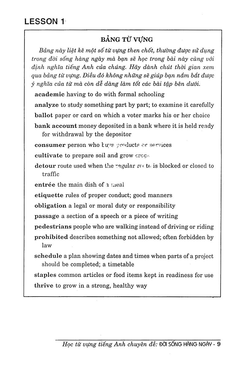 học từ vựng tiếng anh chuyên đề đời sống hằng ngày - Ảnh 6