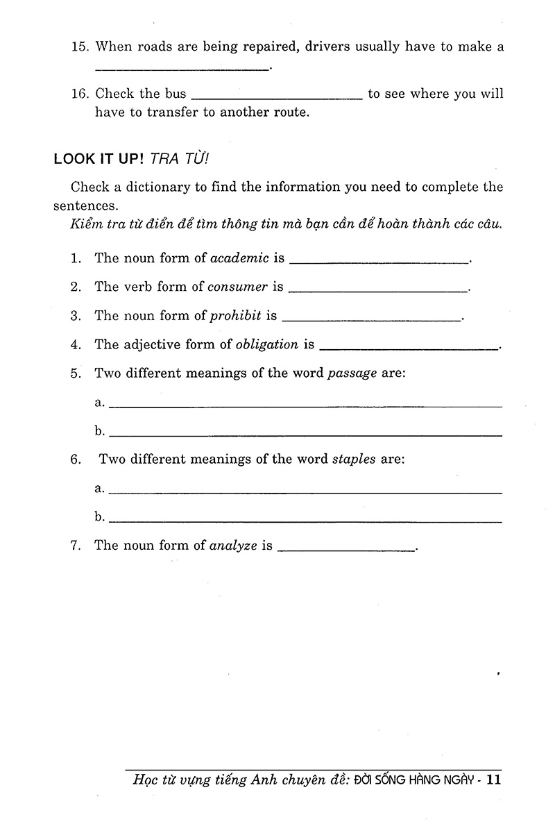 học từ vựng tiếng anh chuyên đề đời sống hằng ngày - Ảnh 8