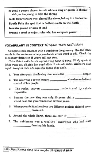 học từ vựng tiềng anh - lịch sử và địa lý - Ảnh 7