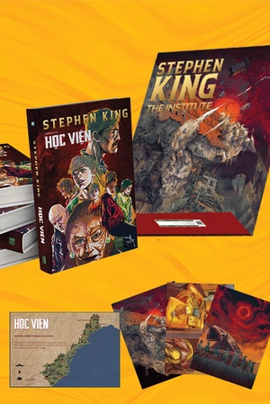 học viện - the institute - bản đặc biệt bìa cứng vân da, tên sách phủ nhũ + bản đồ + 03 postcard - Ảnh 7