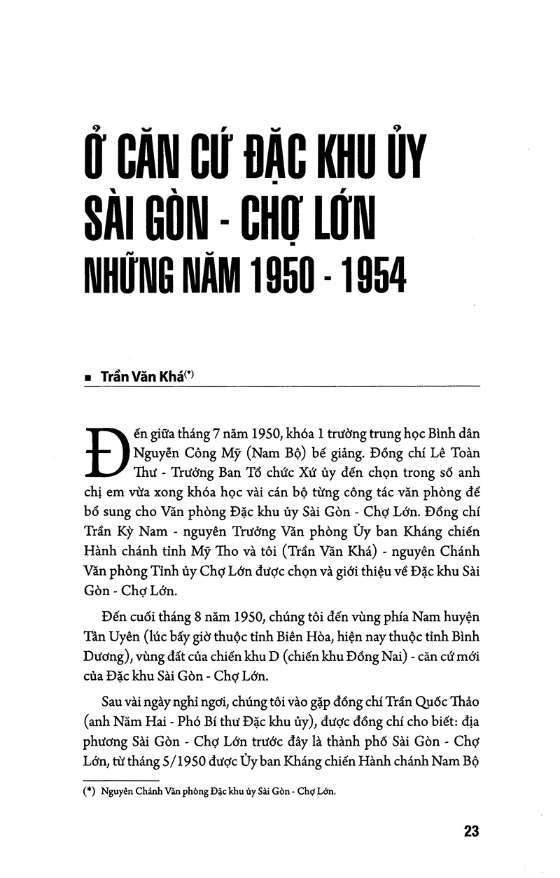 hồi ký căn cứ kháng chiến khu sài gòn - chợ lớn - gia định (1945-1975) - tập 2 - Ảnh 9