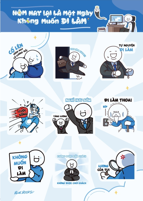 hôm nay lại là một ngày không muốn đi làm - tặng kèm bookmark + set sticker - Ảnh 5