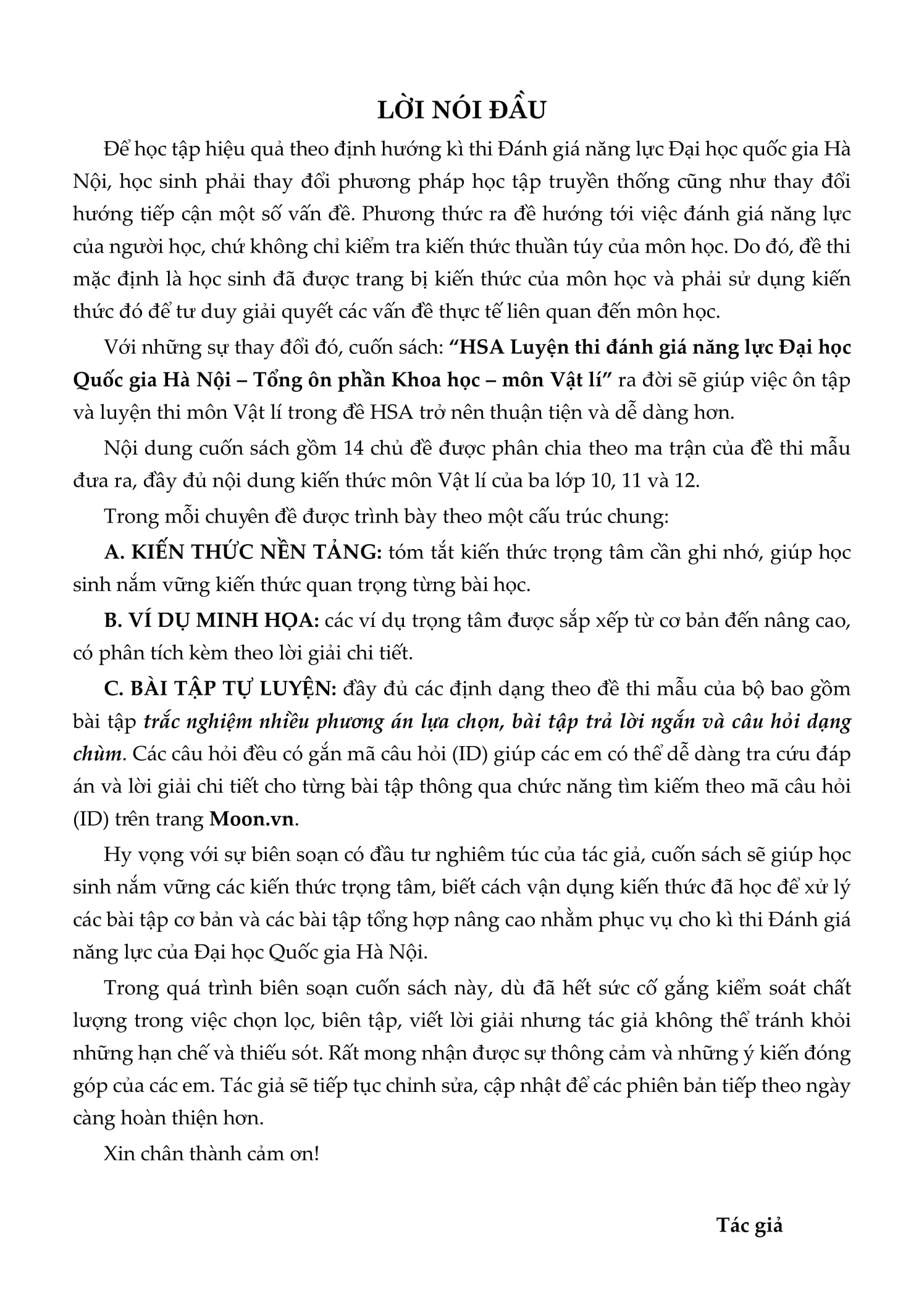 HSA - Luyện Thi Đánh Giá Năng Lực Đại Học Quốc Gia Hà Nội - Tổng Ôn Phần Khoa Học - Môn Vật Lí - Ảnh 5