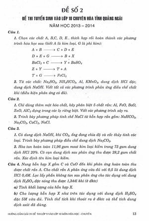 hướng dẫn giải 59 đề thi lớp 9 vào lớp 10 môn hóa học các trường chuyên - lớp chuyên bắc - trung - nam - Ảnh 10