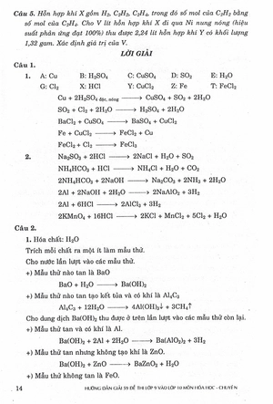 hướng dẫn giải 59 đề thi lớp 9 vào lớp 10 môn hóa học các trường chuyên - lớp chuyên bắc - trung - nam - Ảnh 11