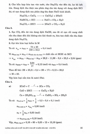 hướng dẫn giải 59 đề thi lớp 9 vào lớp 10 môn hóa học các trường chuyên - lớp chuyên bắc - trung - nam - Ảnh 12