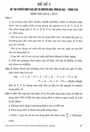 hướng dẫn giải 59 đề thi lớp 9 vào lớp 10 môn hóa học các trường chuyên - lớp chuyên bắc - trung - nam - Ảnh 14