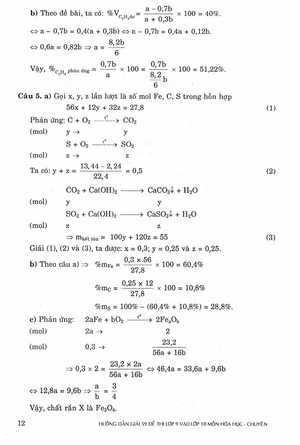 hướng dẫn giải 59 đề thi lớp 9 vào lớp 10 môn hóa học các trường chuyên - lớp chuyên bắc - trung - nam - Ảnh 9