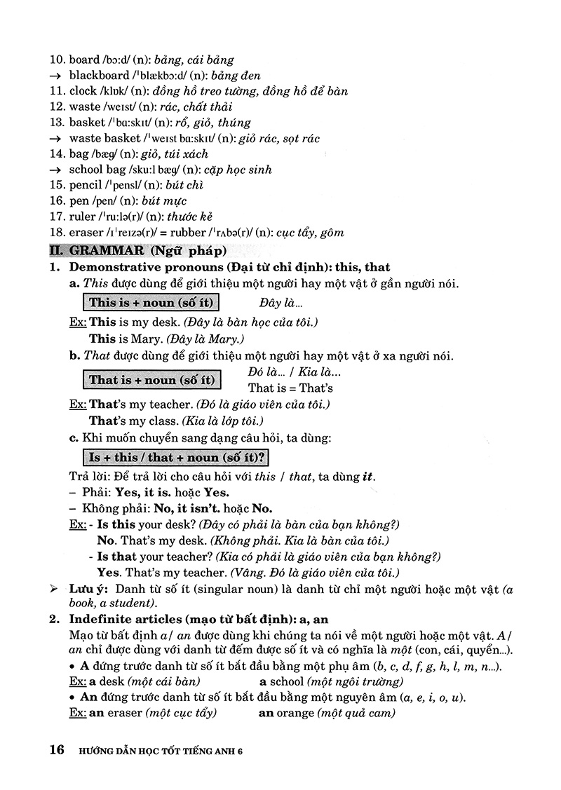 Hướng Dẫn Học Tốt Tiếng Anh 6 (Tái Bản 2018) - Ảnh 16