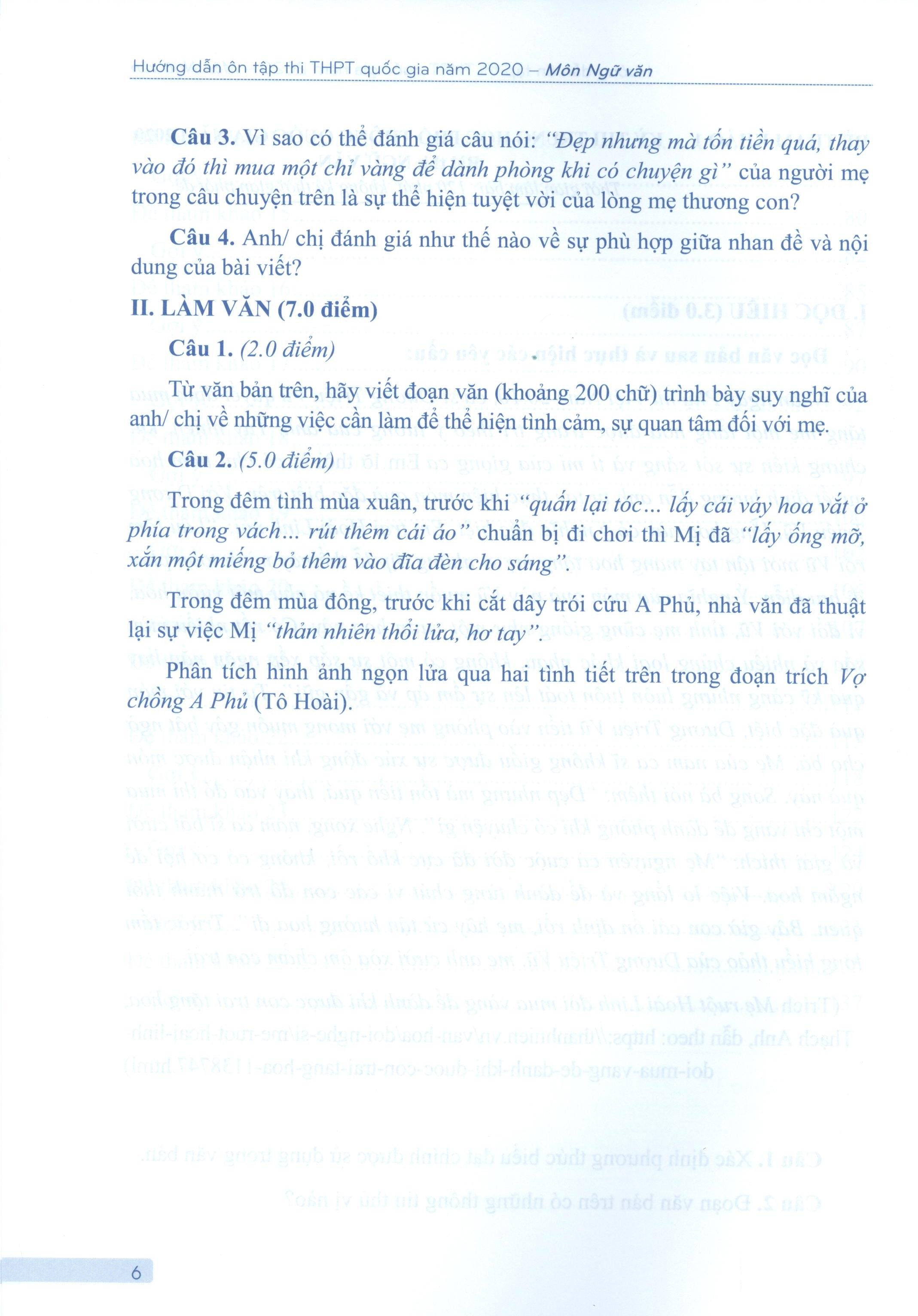 hướng dẫn ôn tập thi thpt quốc gia năm 2020 môn ngữ văn - Ảnh 6
