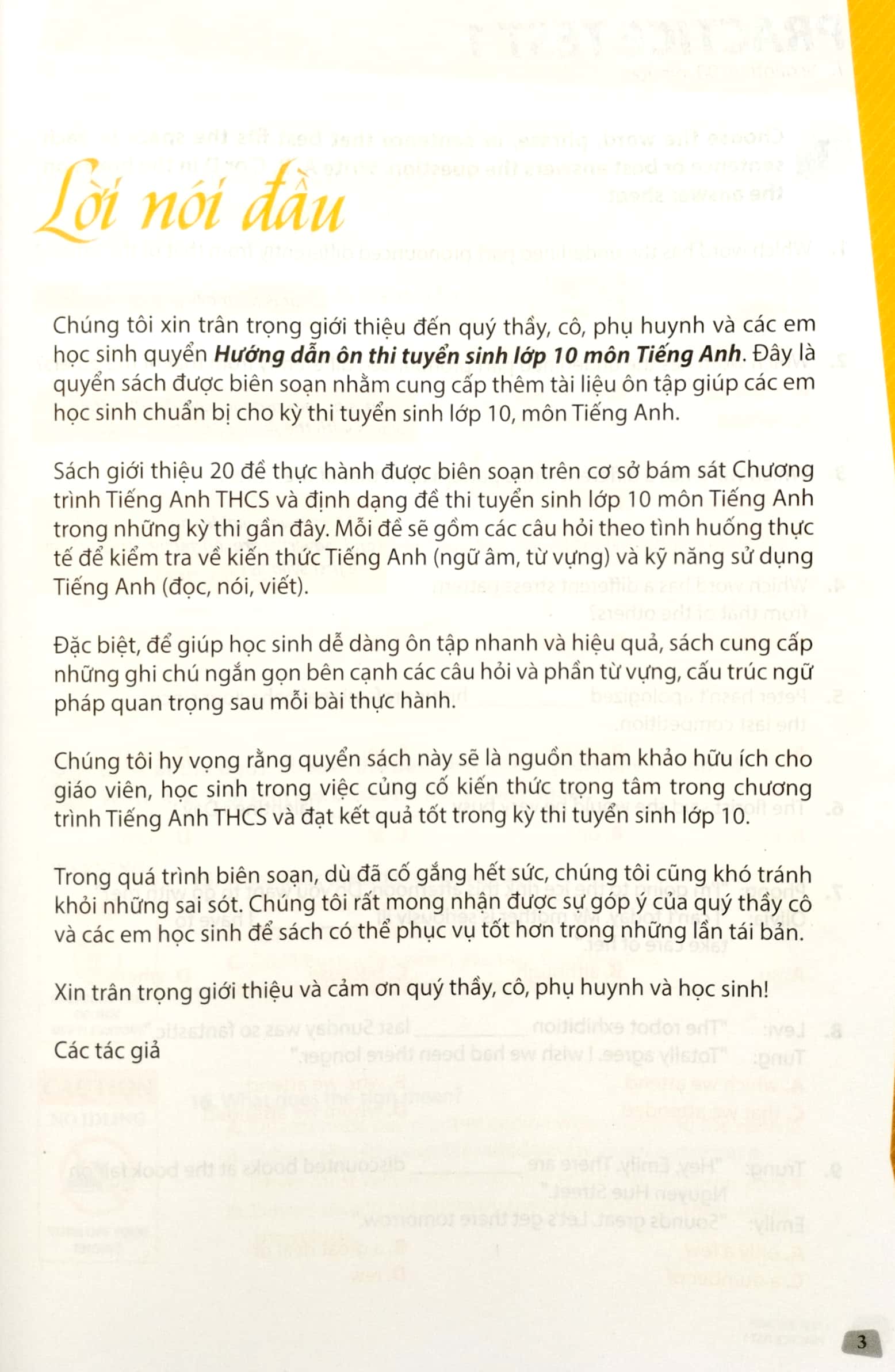 hướng dẫn ôn thi tuyển sinh lớp 10 - môn tiếng anh (tái bản 2024) - Ảnh 3