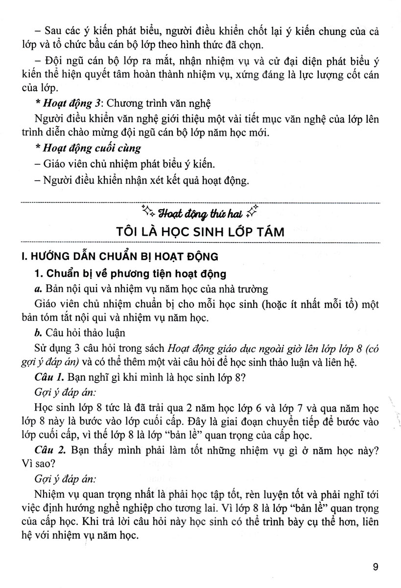 hướng dẫn thực hiện hoạt động giáo dục ngoài giờ lên lớp - lớp 8 (dùng chung cho các bộ sgk hiện hành) - Ảnh 10
