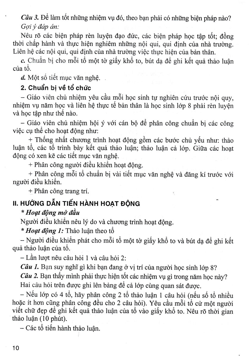 hướng dẫn thực hiện hoạt động giáo dục ngoài giờ lên lớp - lớp 8 (dùng chung cho các bộ sgk hiện hành) - Ảnh 11