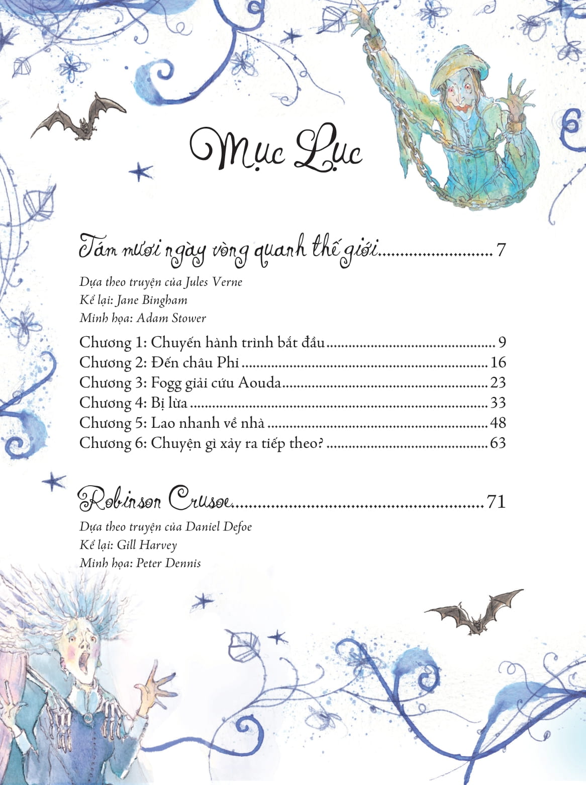 illustrated classics - những cuộc phiêu lưu kỳ thú - tám mươi ngày vòng quanh thế giới, robinson crusoe, con ma nhà canterville - Ảnh 3