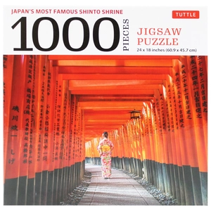 japan's most famous shinto shrine - 1000 piece jigsaw puzzle: fushimi inari shrine in kyoto: finished size 24 x 18 inches (61 x 46 cm) - Ảnh 3