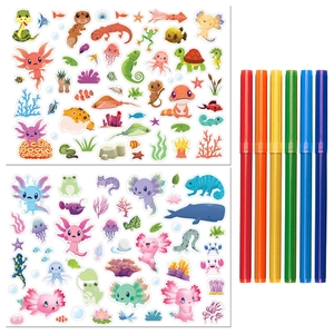 kaleidoscope colouring - axolotls and friends - colouring set with lapdesk - Ảnh 3