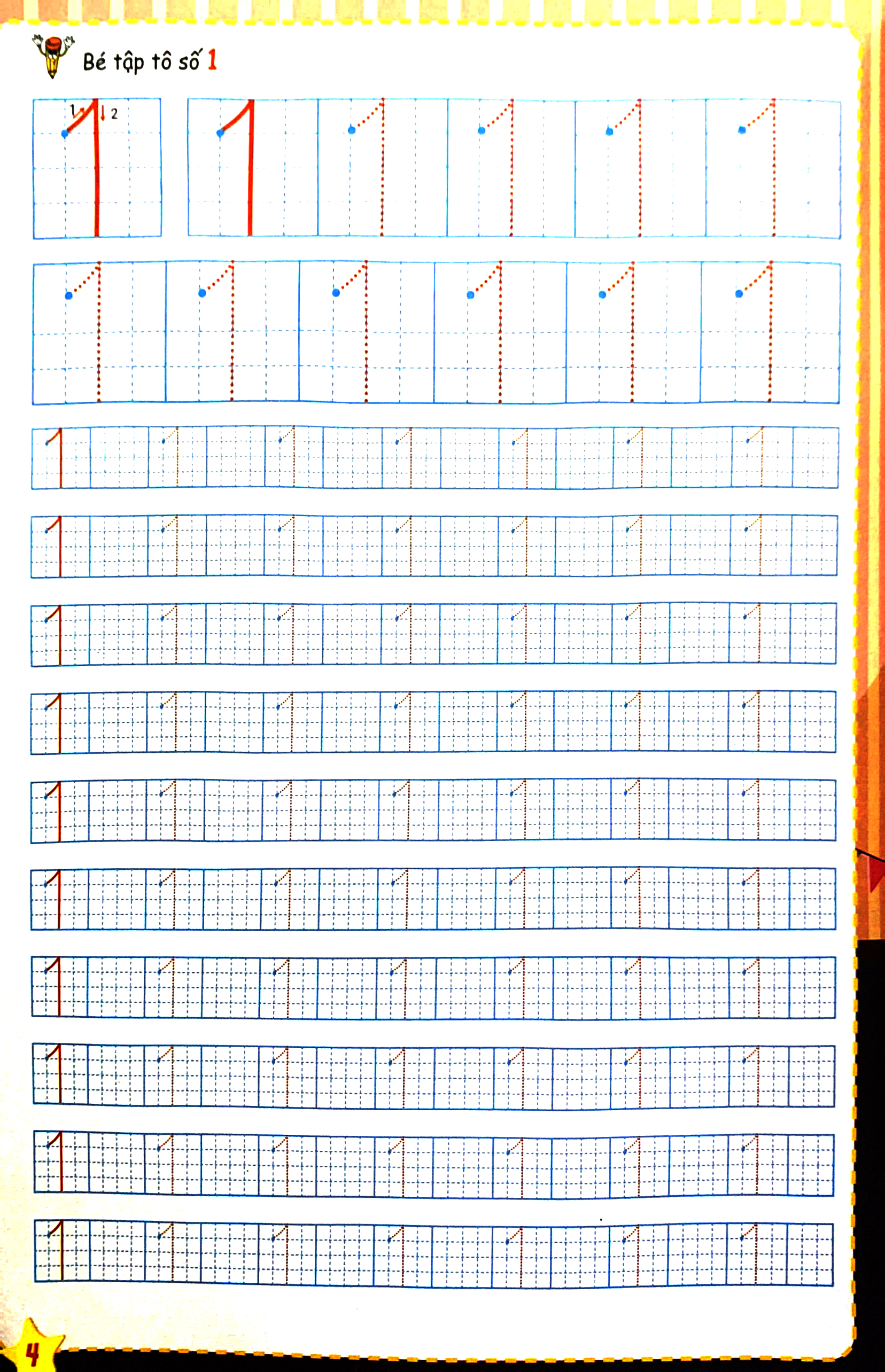 khởi đầu cho bé vào lớp 1 - bé tập tô chữ số - Ảnh 5