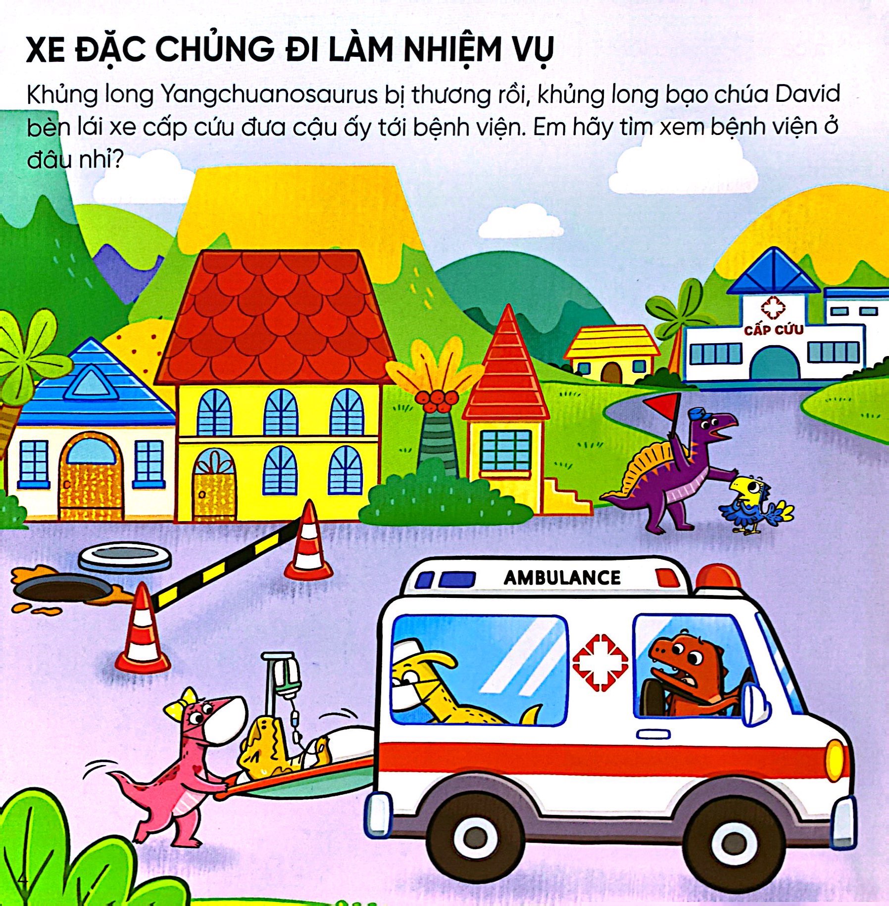 khủng long bạo chúa david - bóc dán thông minh rèn luyện iq - phương tiện giao thông - Ảnh 5