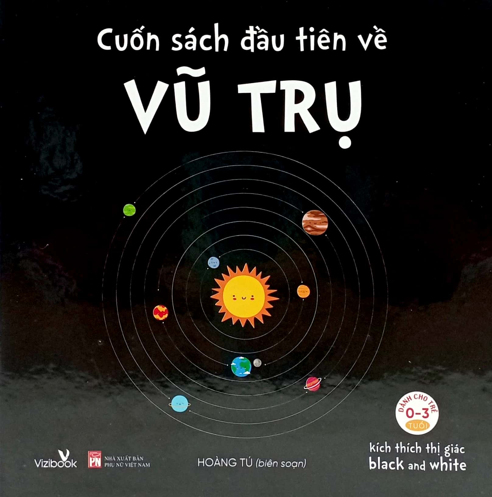 kích thích thì giác black and white - cuốn sách đầu tiên về vũ trụ - bìa cứng (dành cho trẻ từ 0-3 tuổi) - Ảnh 2