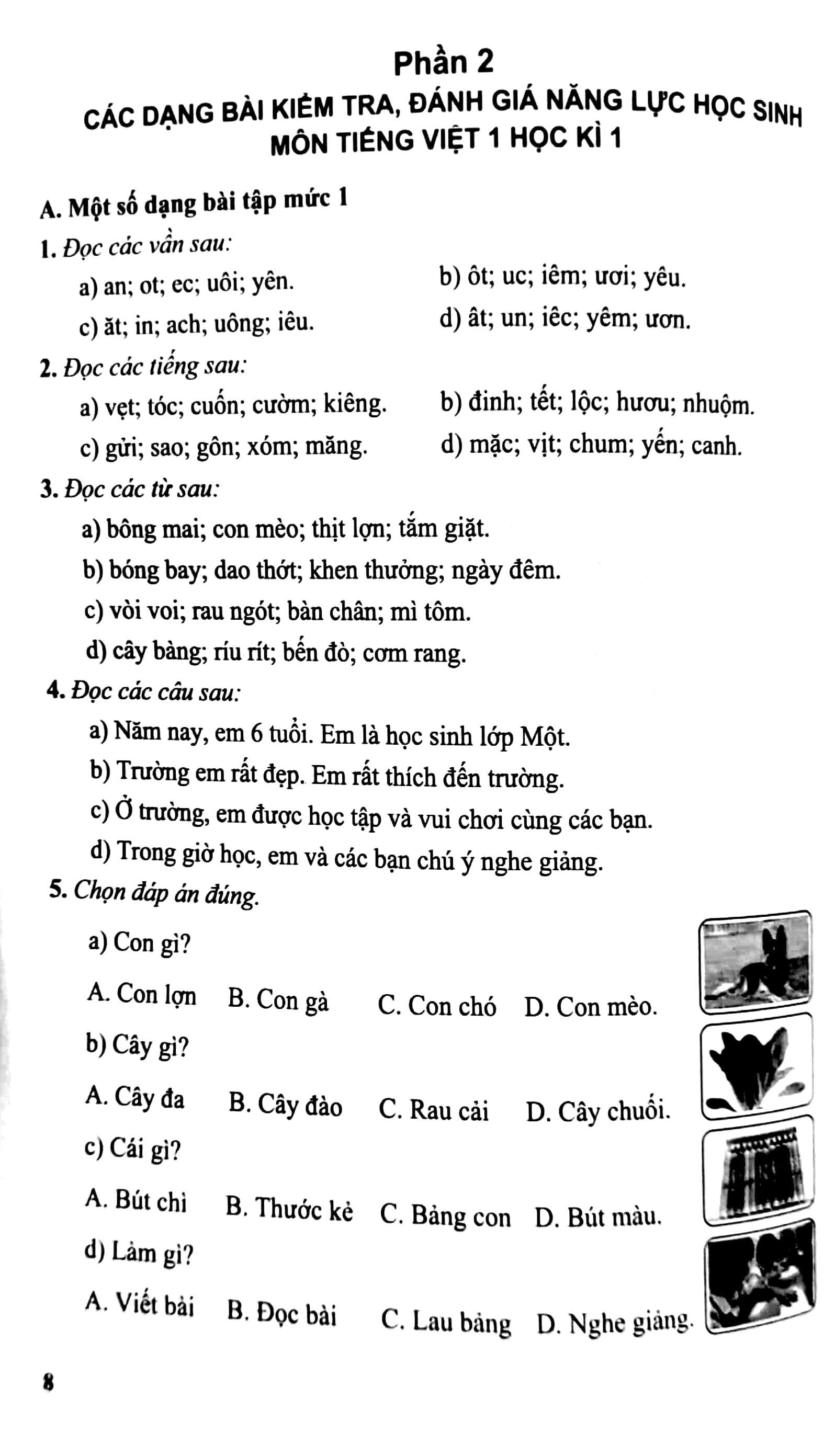 kiểm tra, đánh giá năng lực học sinh lớp 1 - môn tiếng việt (học kì 1) - Ảnh 7