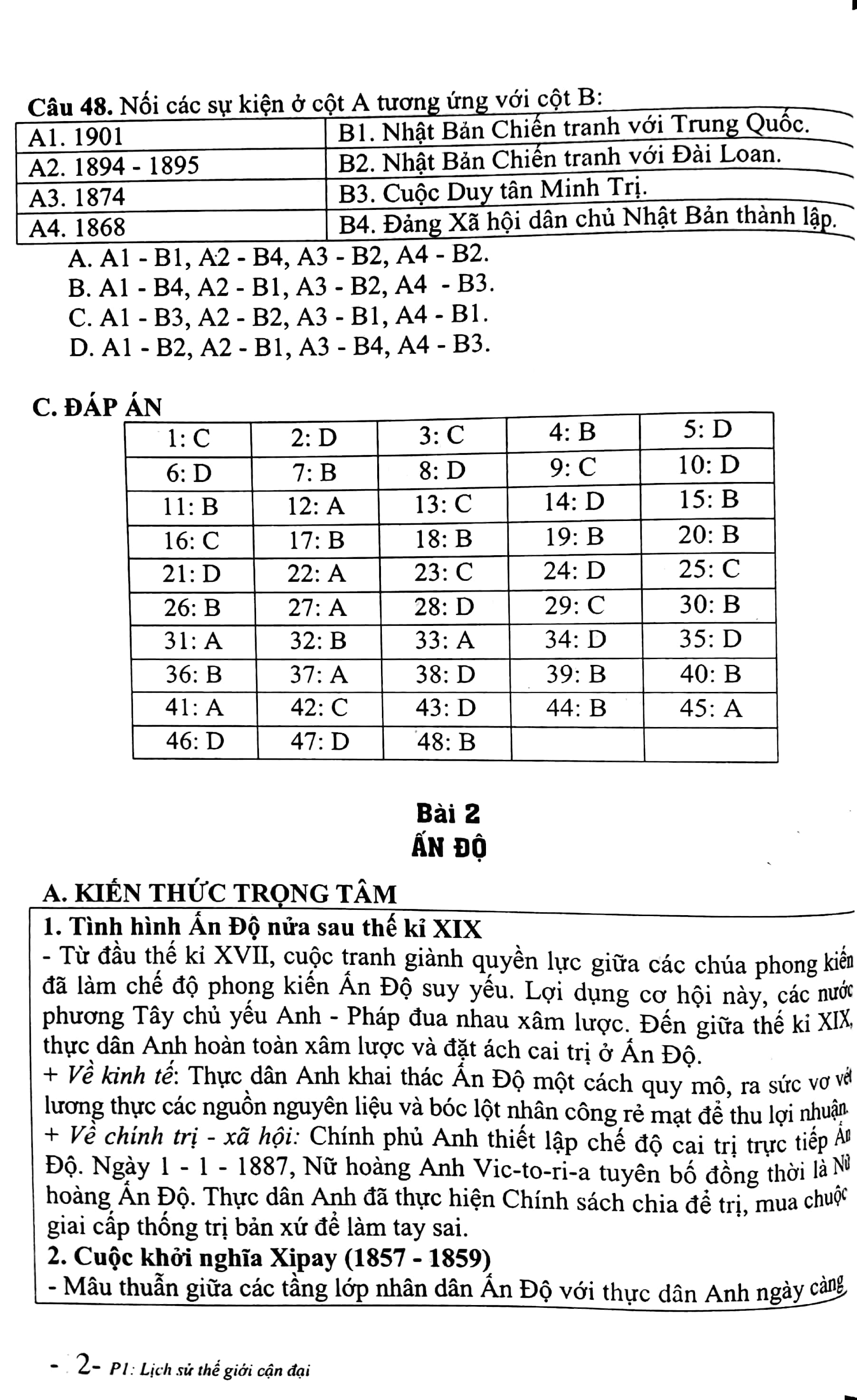 kiến thức trọng tâm và câu hỏi trắc nghiệm khách quan lịch sử 11 - Ảnh 11