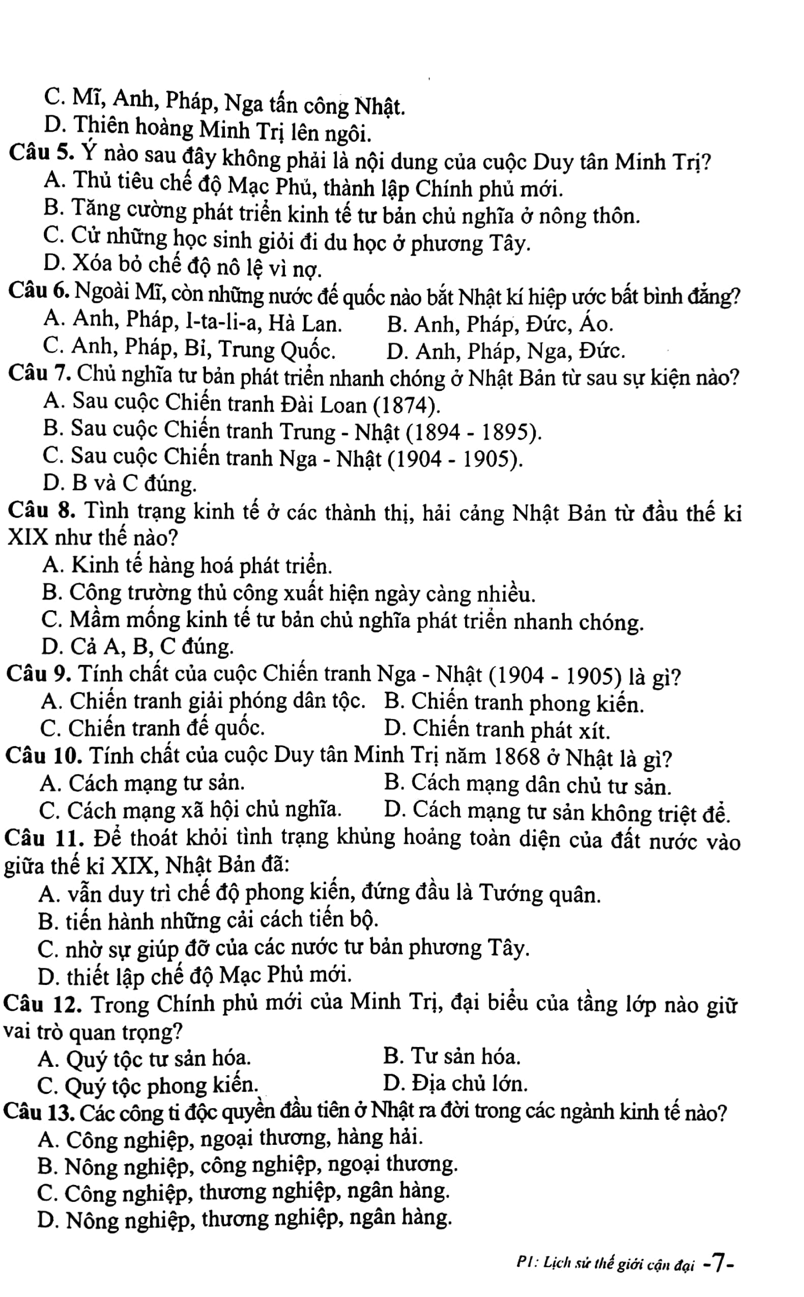 kiến thức trọng tâm và câu hỏi trắc nghiệm khách quan lịch sử 11 - Ảnh 6