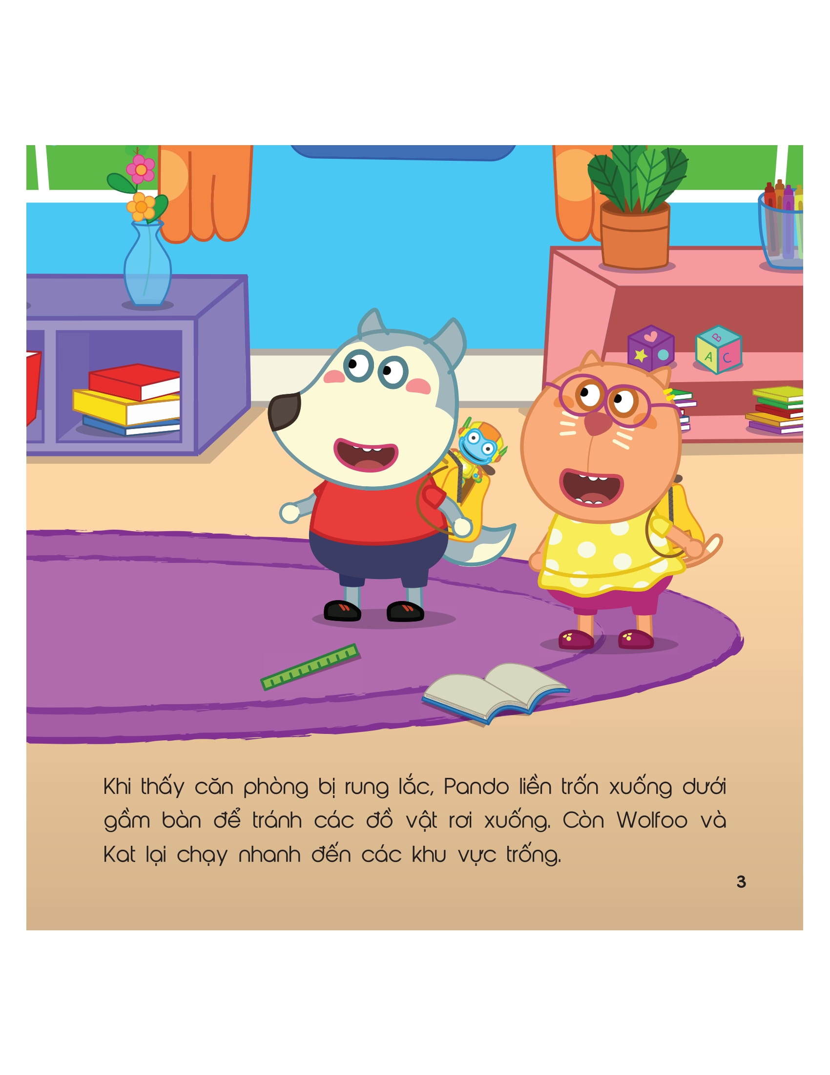 kỹ năng sống - cùng wolfoo rèn kỹ năng an toàn - khi đi xảy ra động đất - Ảnh 3