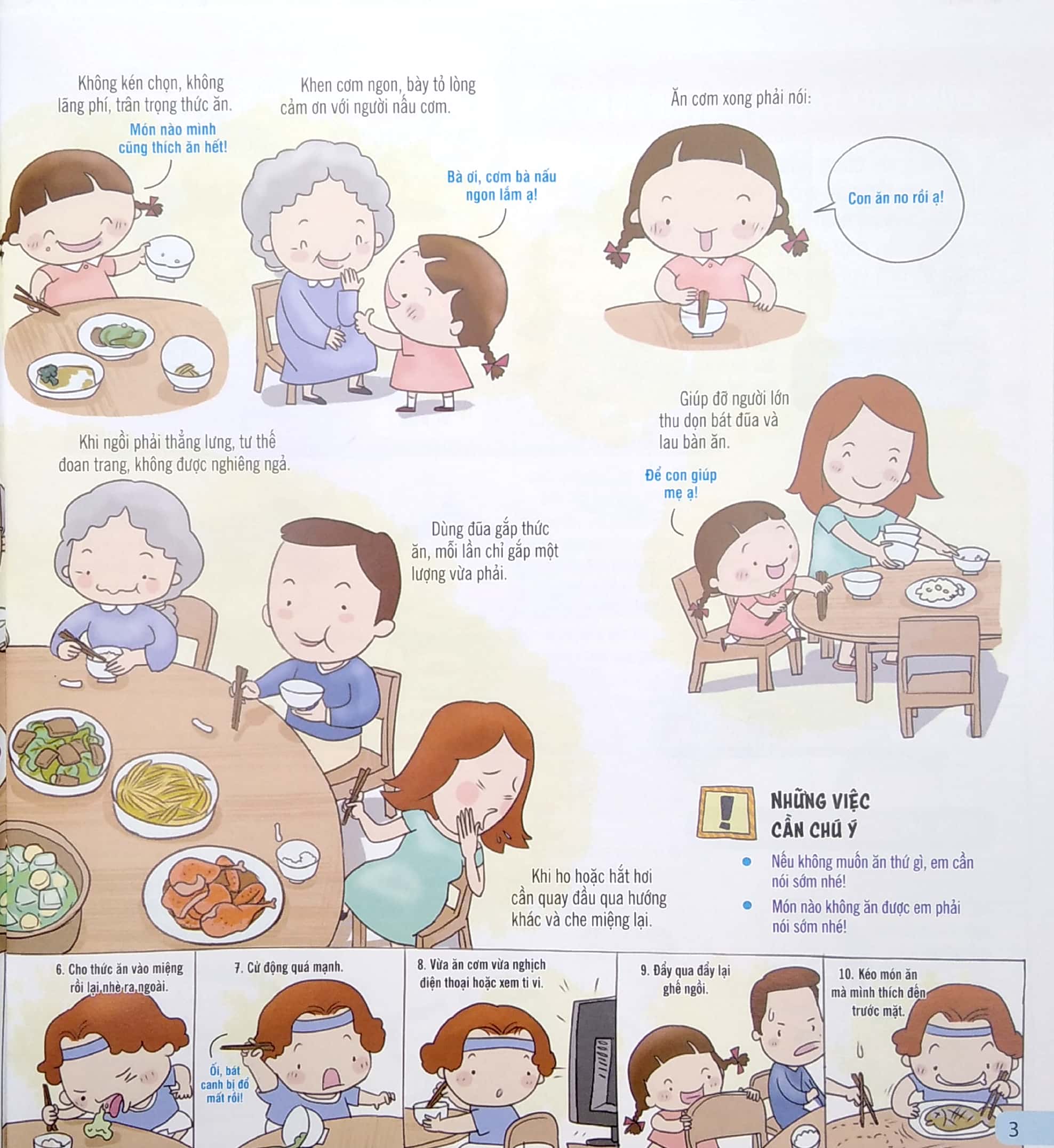 kỹ năng sống đầu đời cho bé - quy tắc ứng xử trên bàn ăn - Ảnh 4