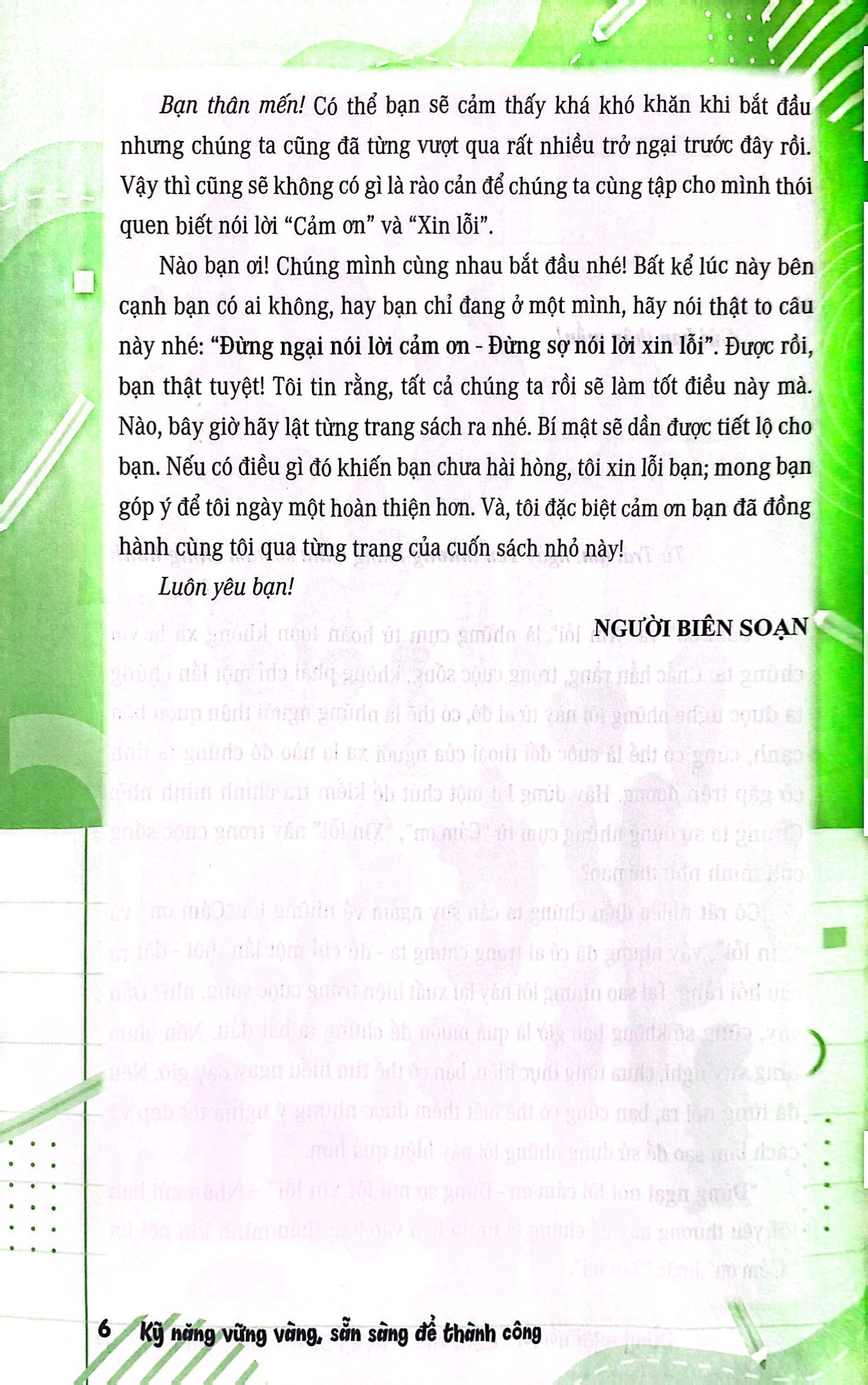 kỹ năng vững vàng sẵn sàng để thành công - đừng ngại nói lời "cảm ơn" - đừng sợ nói lời "xin lỗi" (kỹ năng nhận thức và thể hiện lòng biết ơn, hối lỗi - dùng cho lứa tuổi học sinh phổ thông) - Ảnh 4