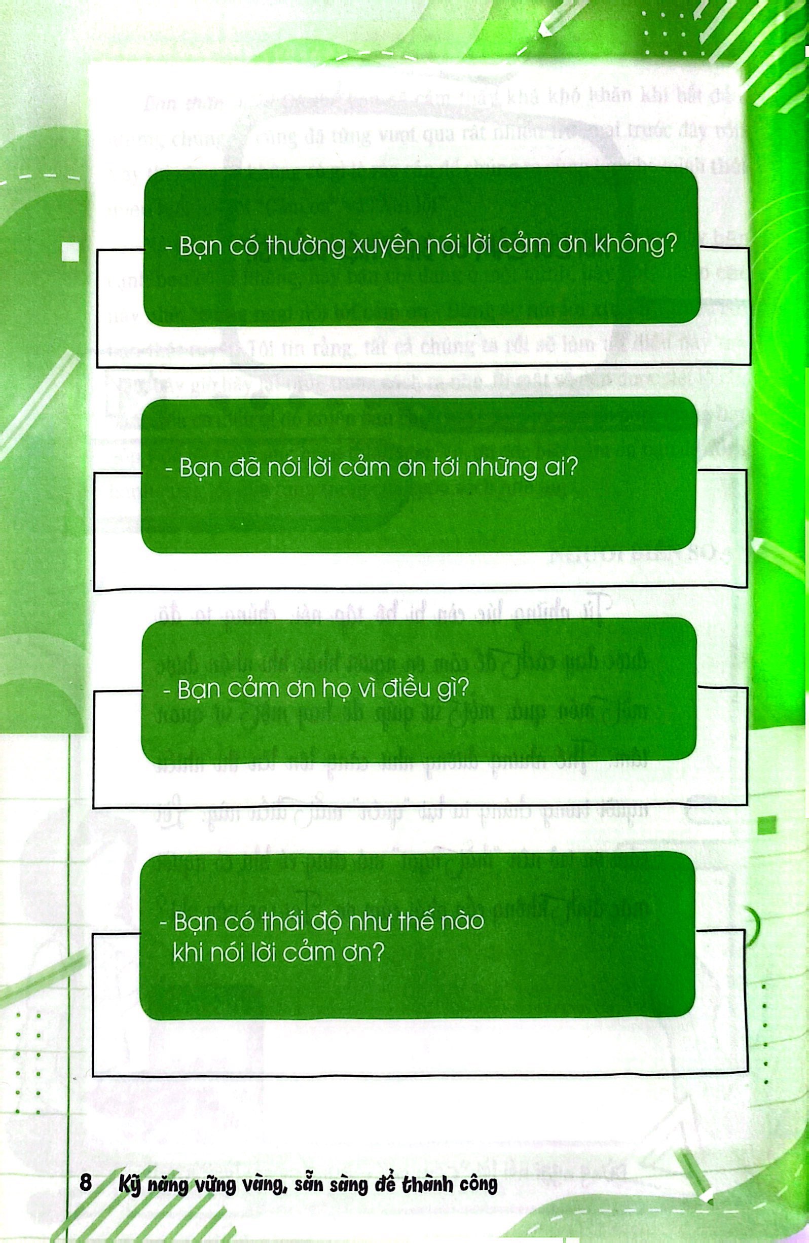 kỹ năng vững vàng sẵn sàng để thành công - đừng ngại nói lời "cảm ơn" - đừng sợ nói lời "xin lỗi" (kỹ năng nhận thức và thể hiện lòng biết ơn, hối lỗi - dùng cho lứa tuổi học sinh phổ thông) - Ảnh 6
