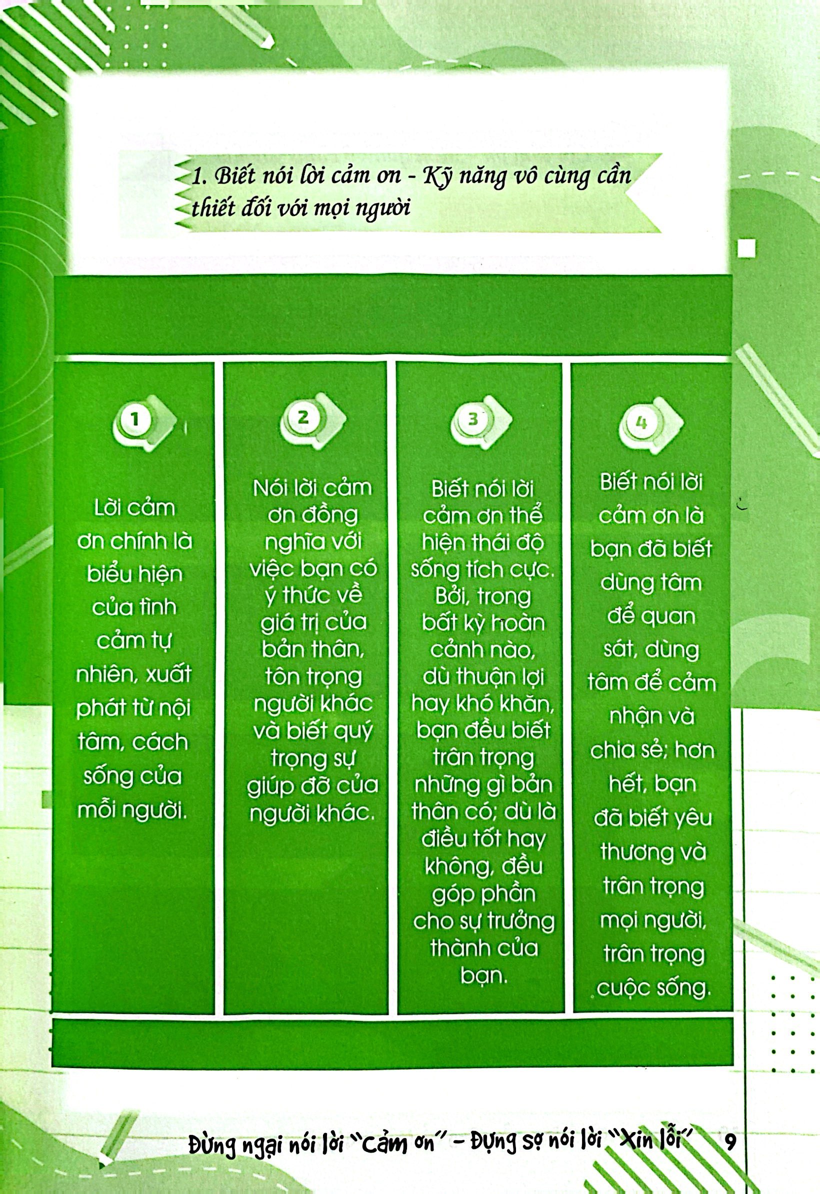 kỹ năng vững vàng sẵn sàng để thành công - đừng ngại nói lời "cảm ơn" - đừng sợ nói lời "xin lỗi" (kỹ năng nhận thức và thể hiện lòng biết ơn, hối lỗi - dùng cho lứa tuổi học sinh phổ thông) - Ảnh 7