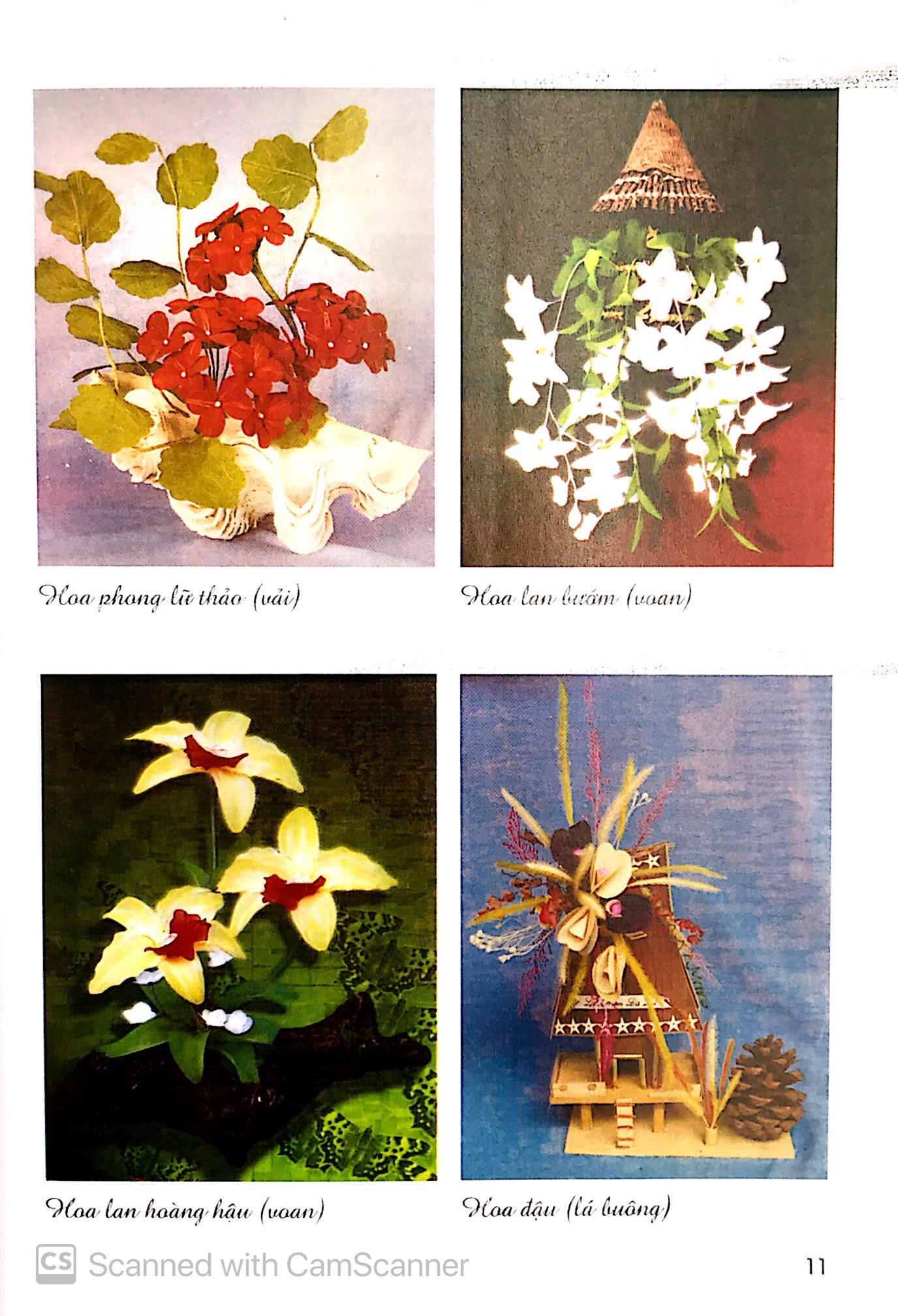 kỹ thuật làm hoa giấy, hoa vải, hoa voan và hoa lá buông - Ảnh 6