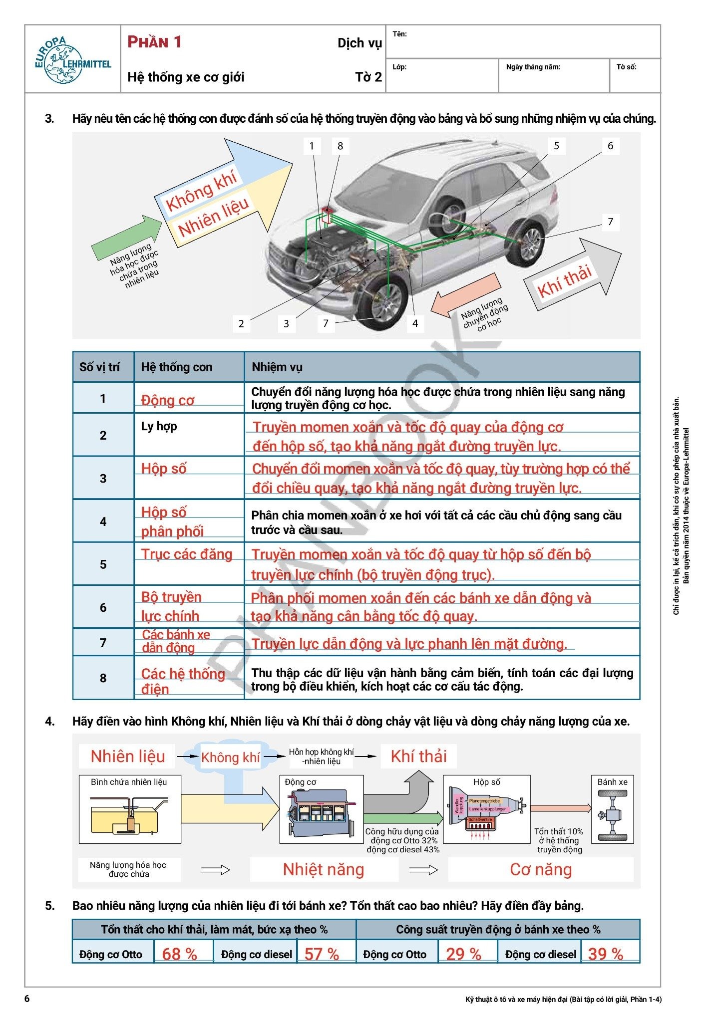 kỹ thuật ô tô và xe máy hiện đại - bài tập có lời giải - Ảnh 4