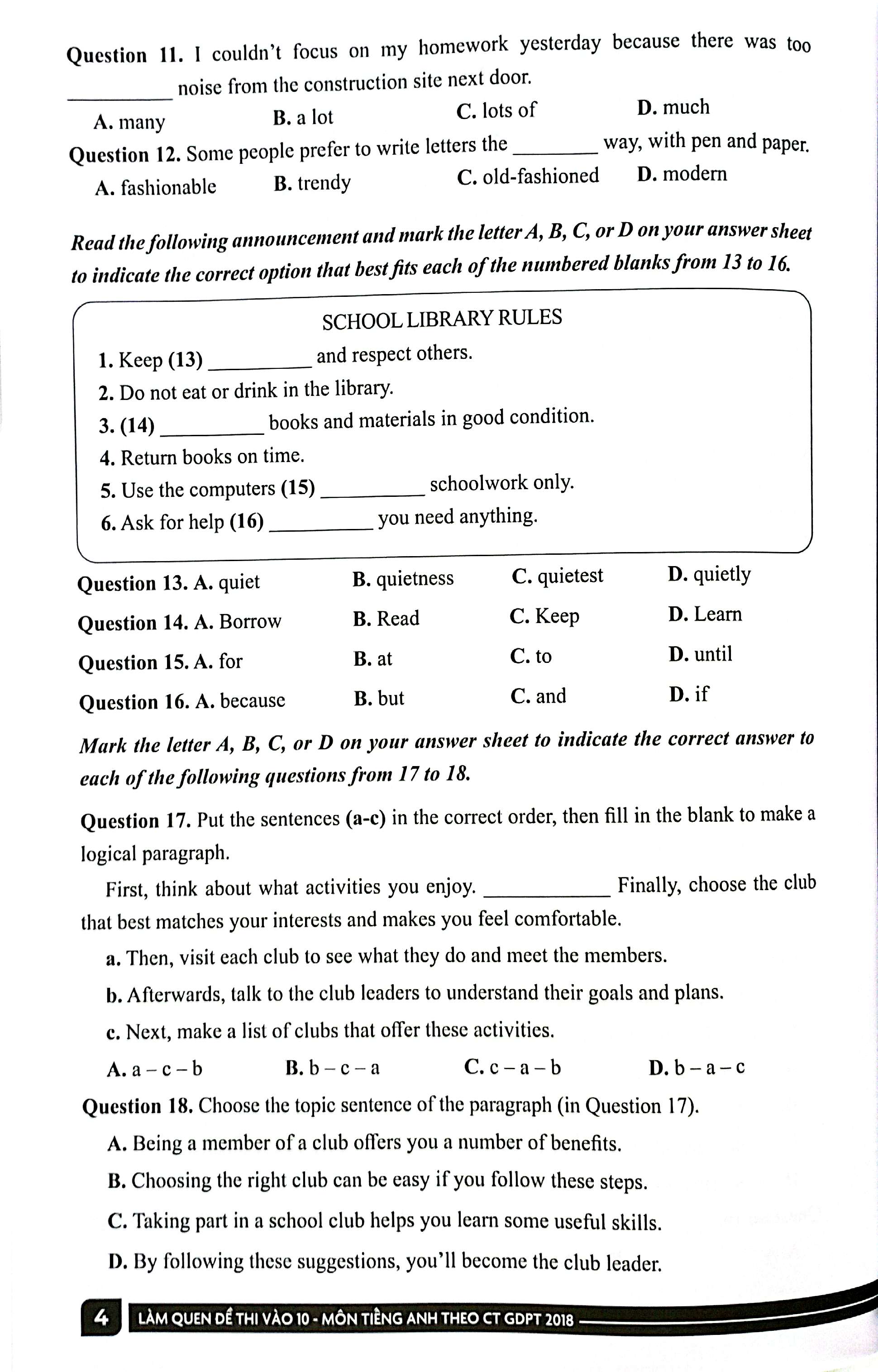 làm quen đề thi vào 10 - môn tiếng anh - theo ct gdpt 2018 - dành cho học sinh - Ảnh 7