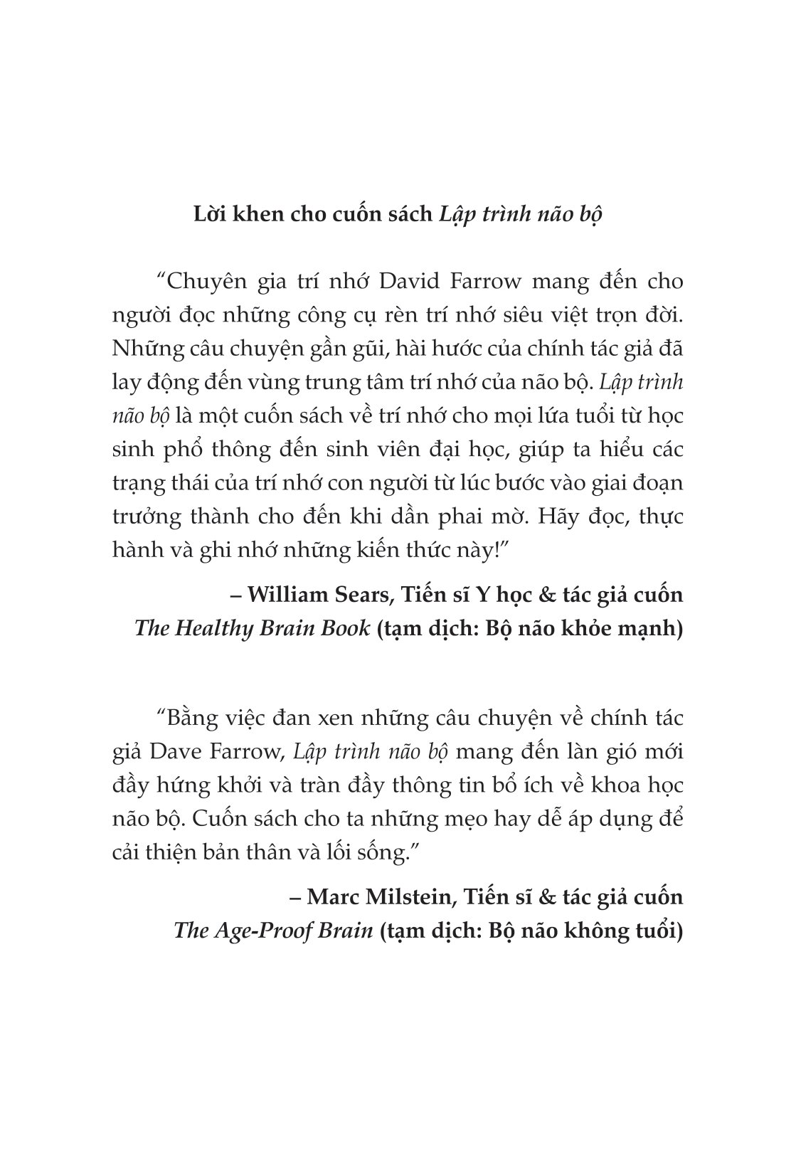 lập trình não bộ - làm chủ trí nhớ, sự tập trung, cảm xúc và giải phóng thiên tài bên trong bạn - Ảnh 4