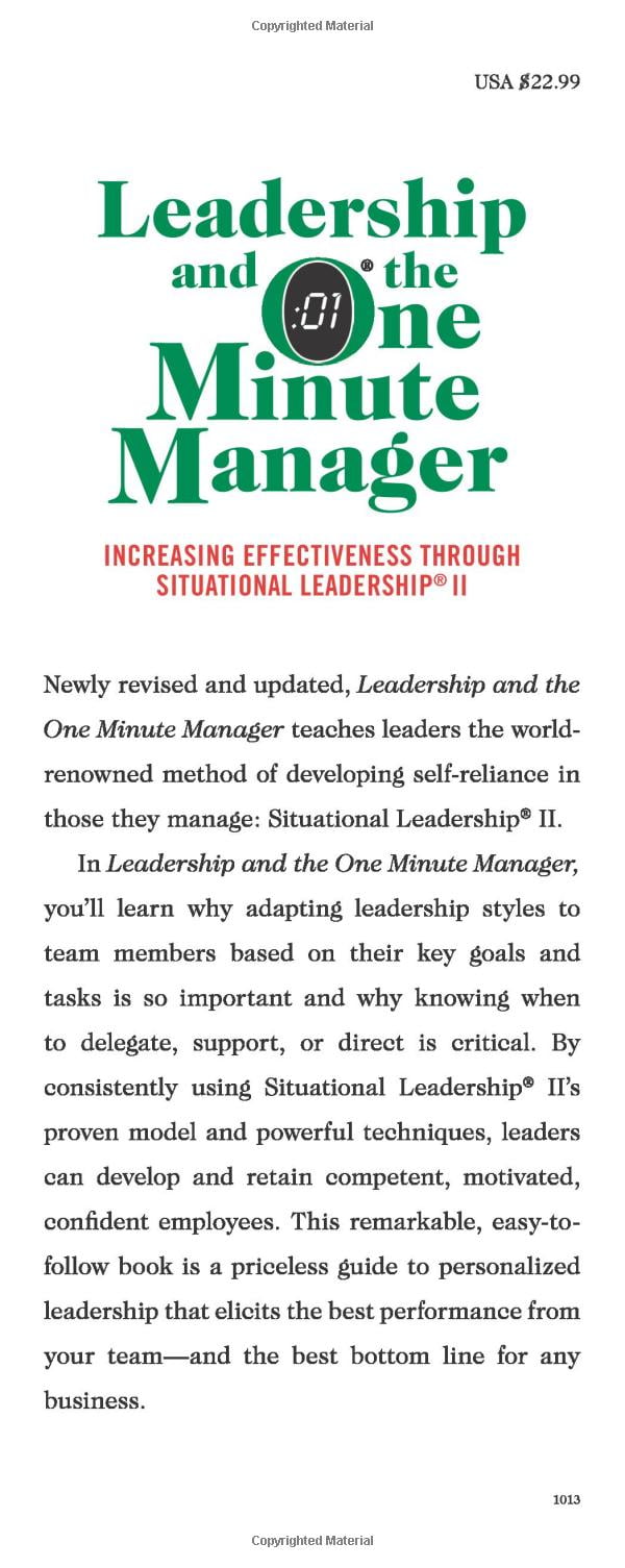 leadership and the one minute manager updated ed: increasing effectiveness through situational leadership ii - Ảnh 2