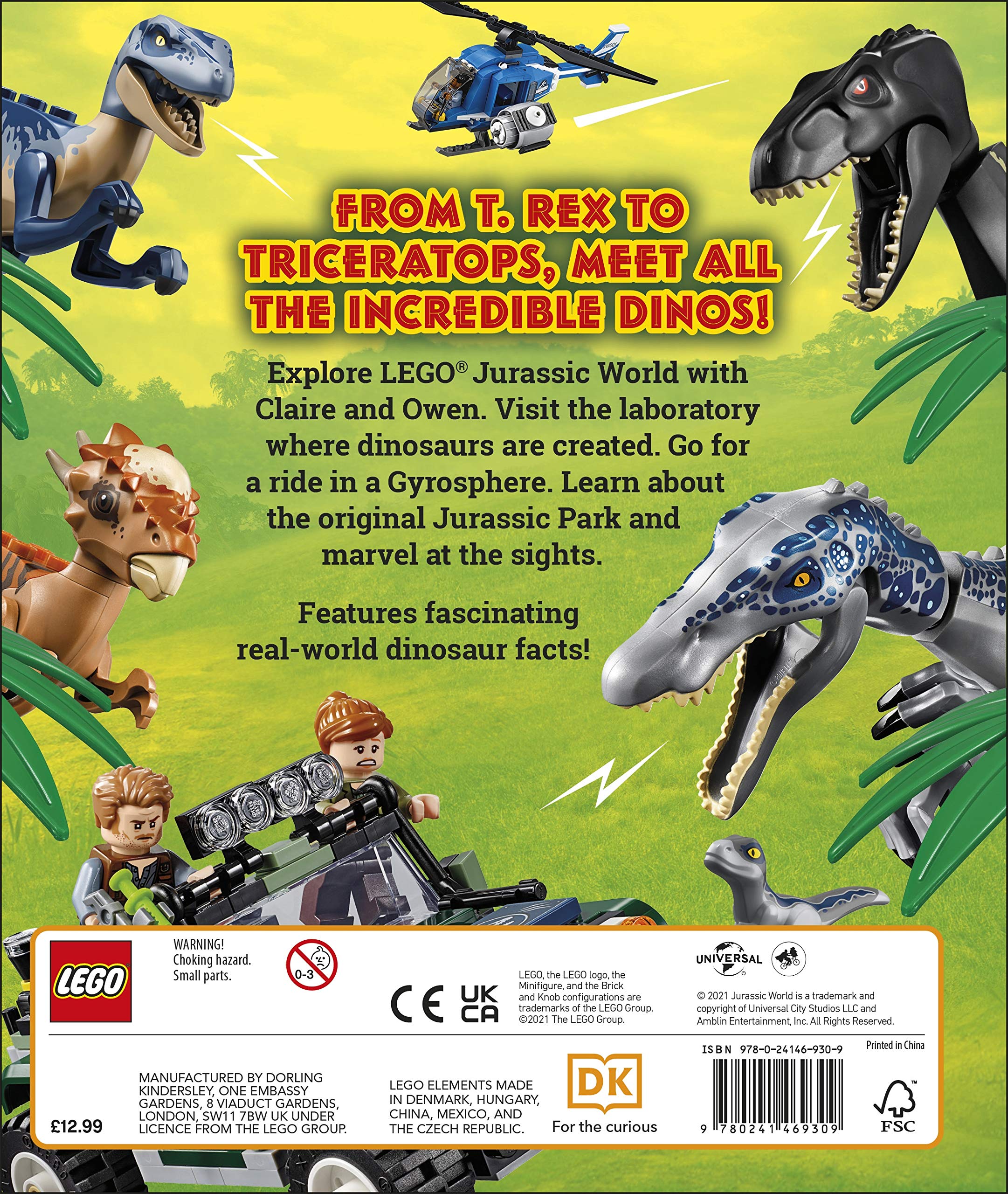 lego jurassic world the dino files: with lego jurassic world claire minifigure and baby raptor! - Ảnh 12