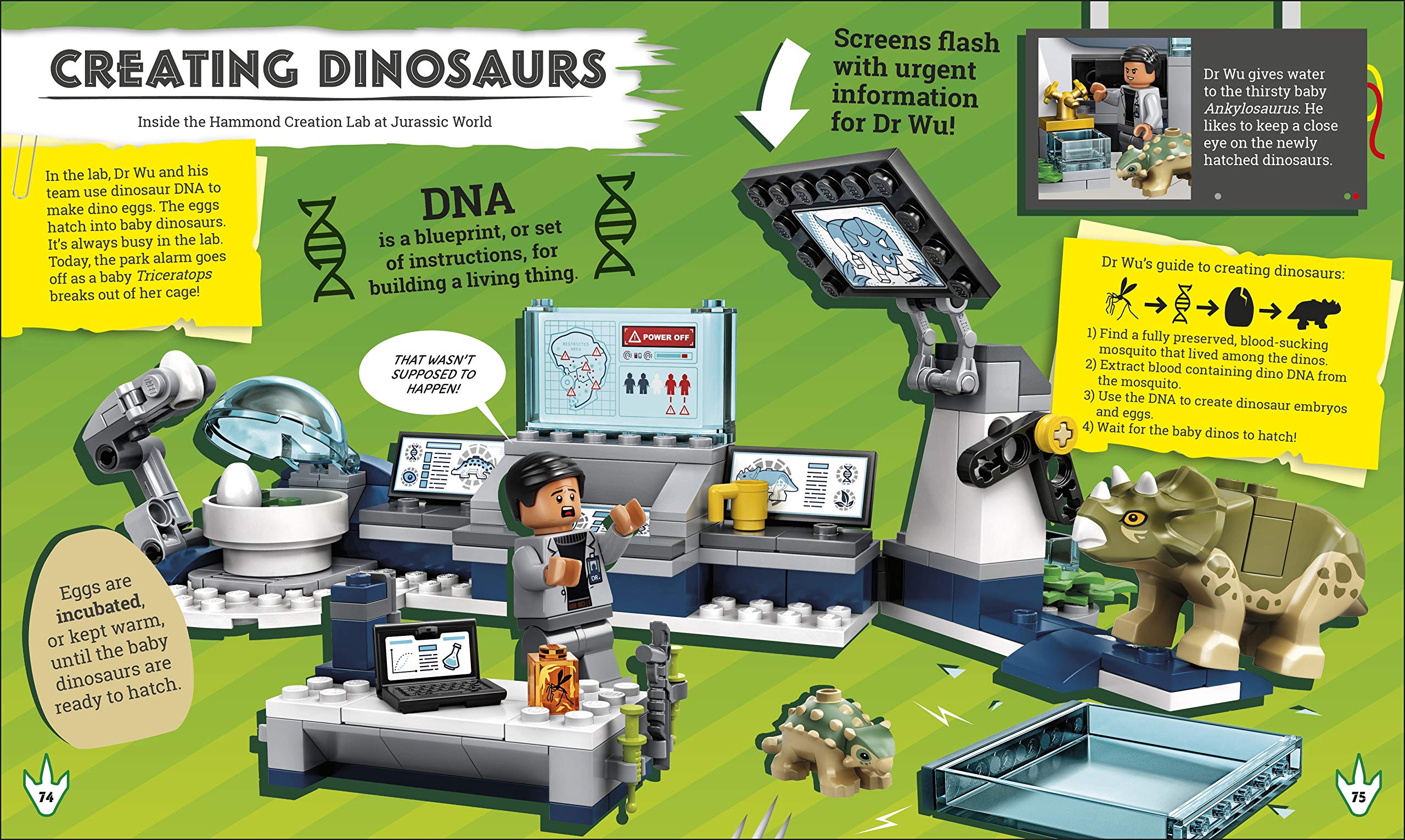 lego jurassic world the dino files: with lego jurassic world claire minifigure and baby raptor! - Ảnh 7